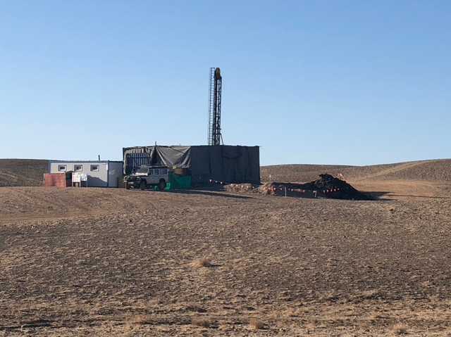 Drilling in the South Gobi region in winter